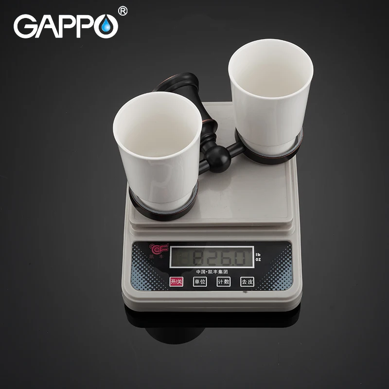 GAPPO Cup Tumbler Holders Double Toothbrush Tooth cup holder cups Wall-mount Bathroom Accessories black bath hardware set
GAPPO Cup Tumbler Holders Double Toothbrush Tooth cup holder cups Wall-mount Bathroom Accessories black bath hardware set