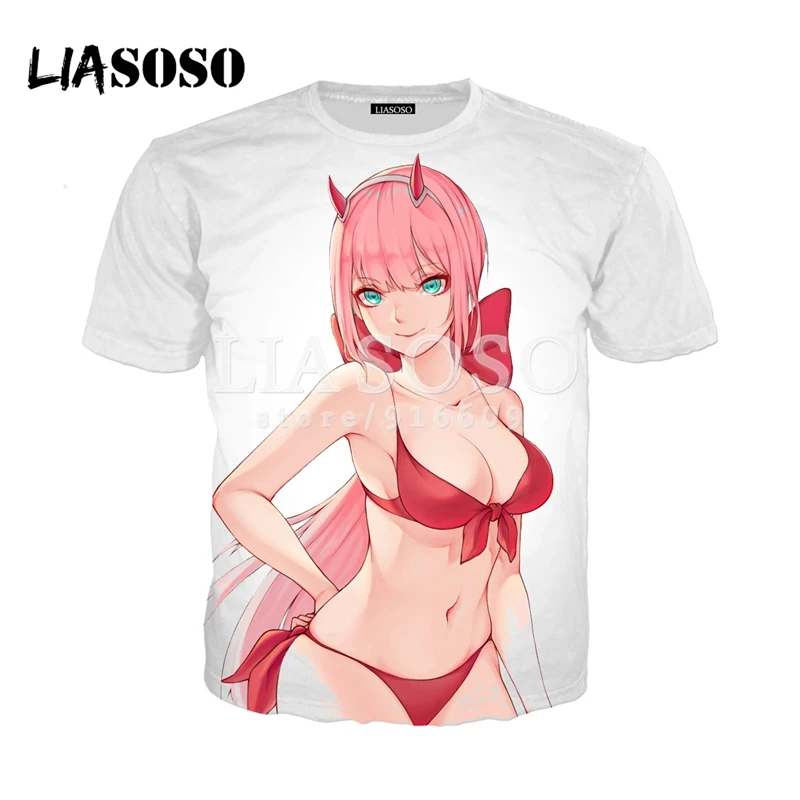 LIASOSO новый аниме Дарлинг в франкс Zero Two 02 Сексуальная 3D печать футболка/Толстовка