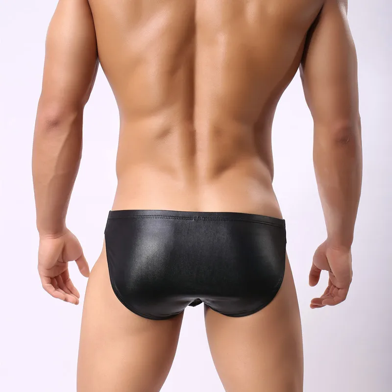 Sexy Men Underwear Briefs Shorts Black Slim Faux Leather Panties Man Low Waist U Convex Pouch Underpants Cueca masculinas M-XL
Sexy Men Underwear Briefs Shorts Black Slim Faux Leather Panties Man Low Waist U Convex Pouch Underpants Cueca masculinas M-XL