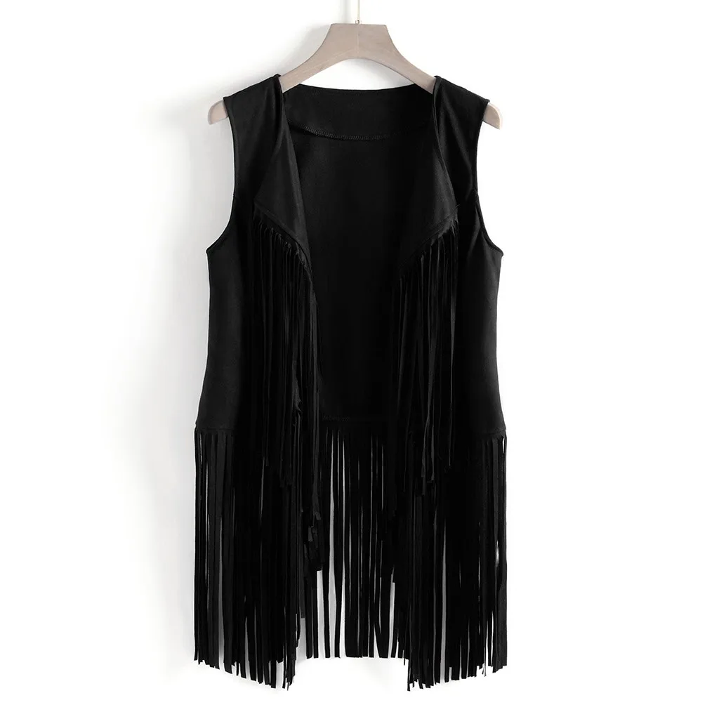vest women Autumn Winter Suede Ethnic Sleeveless jacket Tassels Fringed Vest Cardigan chalecos para mujer d90715
vest women Autumn Winter Suede Ethnic Sleeveless jacket Tassels Fringed Vest Cardigan chalecos para mujer d90715