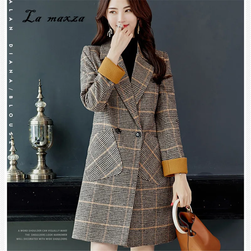 2020 Winter Women Korean Style Plaid OL Coat Casual Fashion Pockets Elegant Loose Ladies Long Coat
2020 Winter Women Korean Style Plaid OL Coat Casual Fashion Pockets Elegant Loose Ladies Long Coat