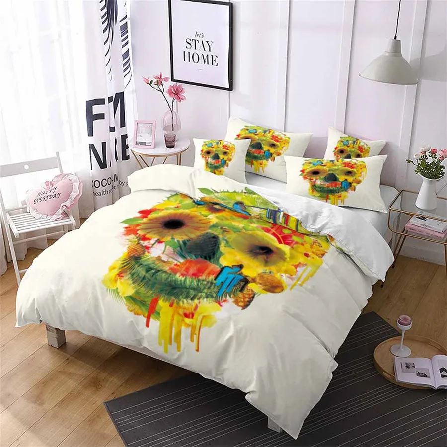 HELENGILI 3D Bedding Set SKULL Print Duvet Cover Set Bedcloth with Pillowcase Bed Set Home Textiles #MAN-04
HELENGILI 3D Bedding Set SKULL Print Duvet Cover Set Bedcloth with Pillowcase Bed Set Home Textiles #MAN-04