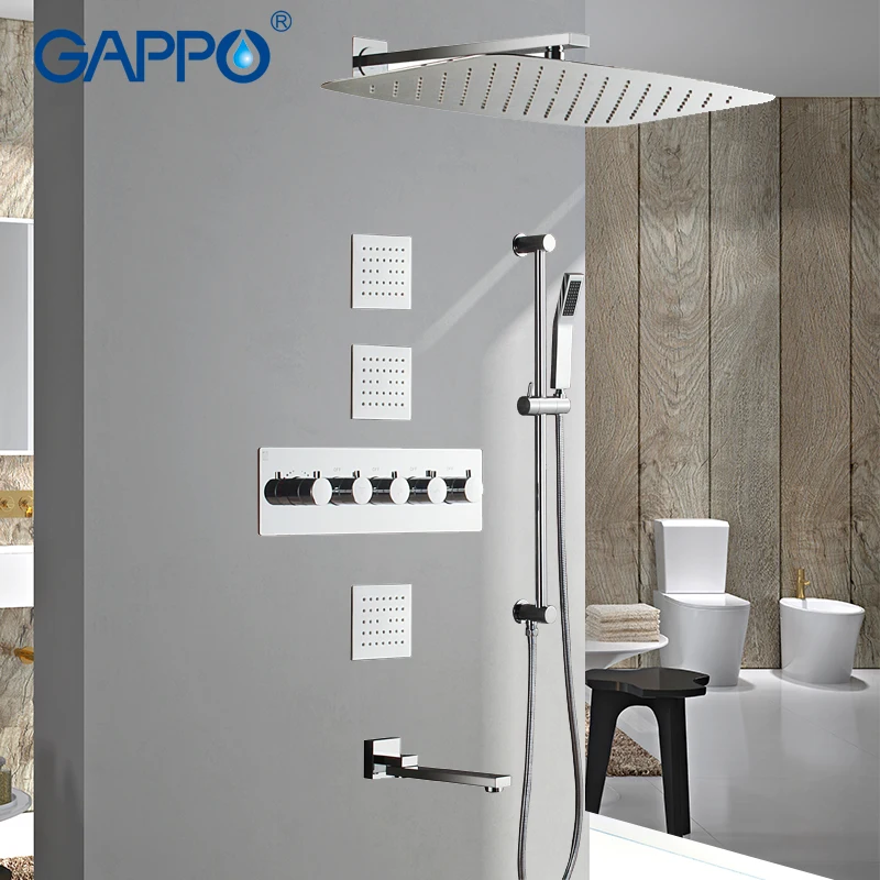 GAPPO Shower Faucets Concealed thermostat rainfall shower Faucet Waterfall wall shower mixer tap Bath mixers Faucet
GAPPO Shower Faucets Concealed thermostat rainfall shower Faucet Waterfall wall shower mixer tap Bath mixers Faucet
