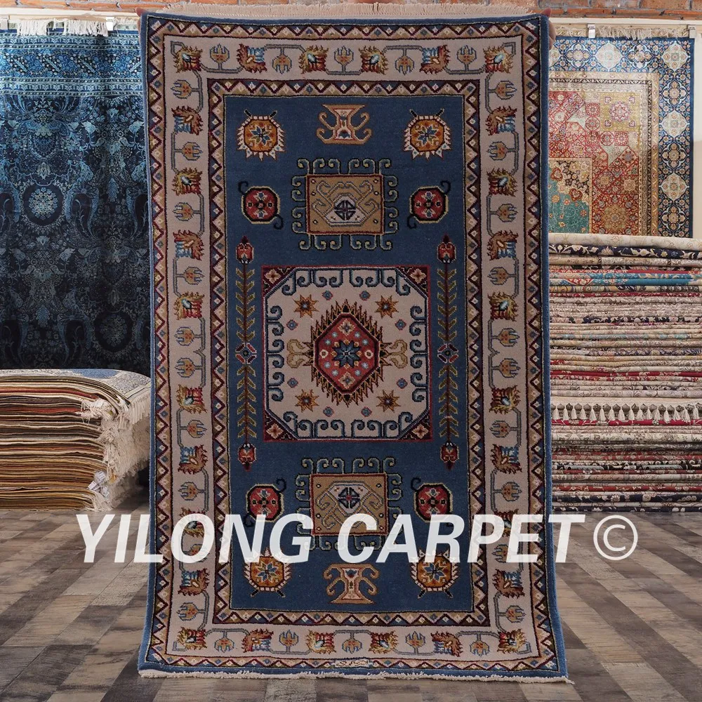 

Шерстяной ковер YILONG 3x5, ручной работы, синий цвет, удобный, настоящий, китайский, ручной работы, ковер из шерсти (CQG67S3x5)