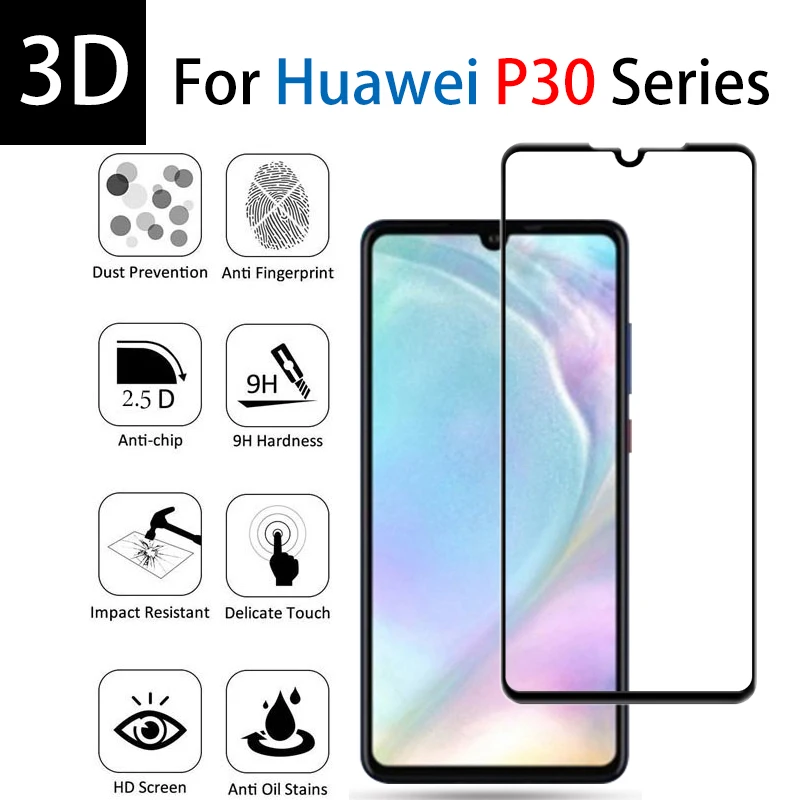 Фото Защитное стекло закаленное 3D 9H для Huawei P30 Pro|Защитные стёкла и плёнки телефонов| |