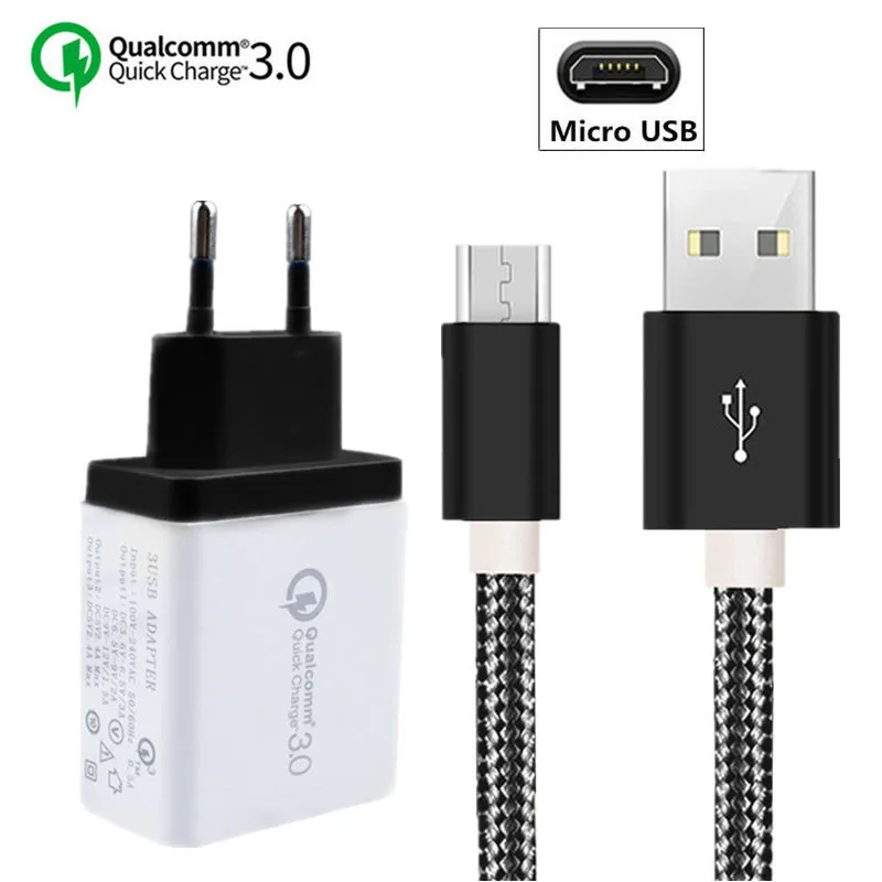 Фото Зарядное устройство для HTC One X10 M7 M8 M9 LG X power 2 K20 Plus QC 3 0 быстрое зарядное с Micro USB