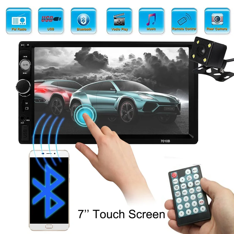 7 дюймов HD Bluetooth Сенсорный Экран 2 Din Автомобильная Стереосистема радио FM AUX USB SD MP5