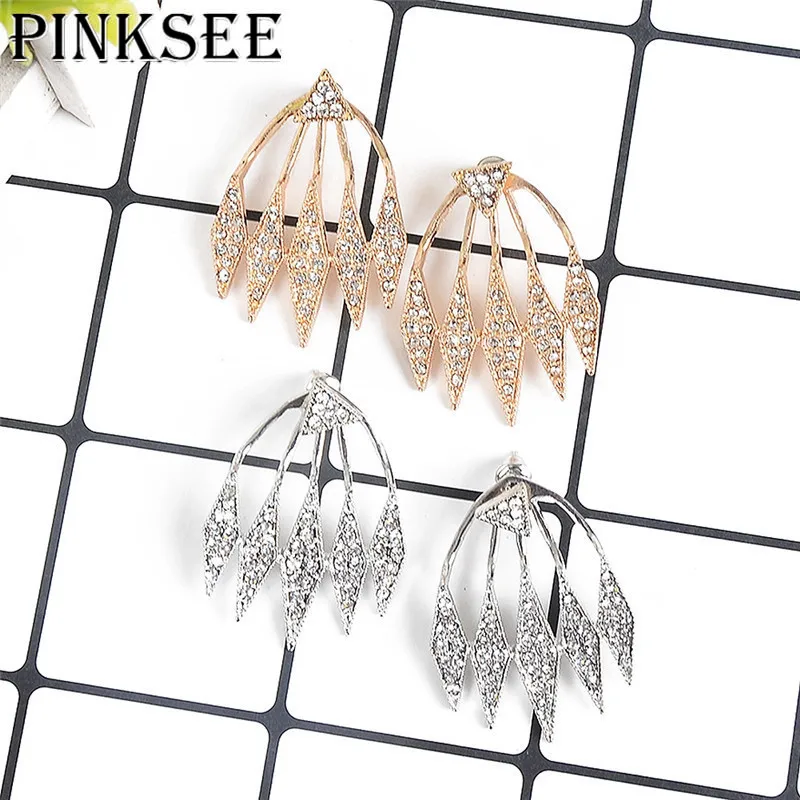 Женские серьги-гвоздики в форме когтя PINKSEE со стразами для женщин и девушек