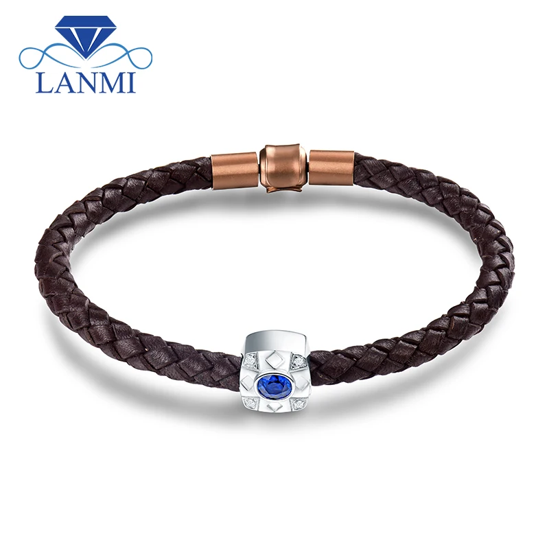 LANMI Solid 18Kt White Gold Natural Blue Sapphire Men's Bracelet Real Diamond Jewelry for Husband
LANMI Solid 18Kt White Gold Natural Blue Sapphire Men's Bracelet Real Diamond Jewelry for Husband