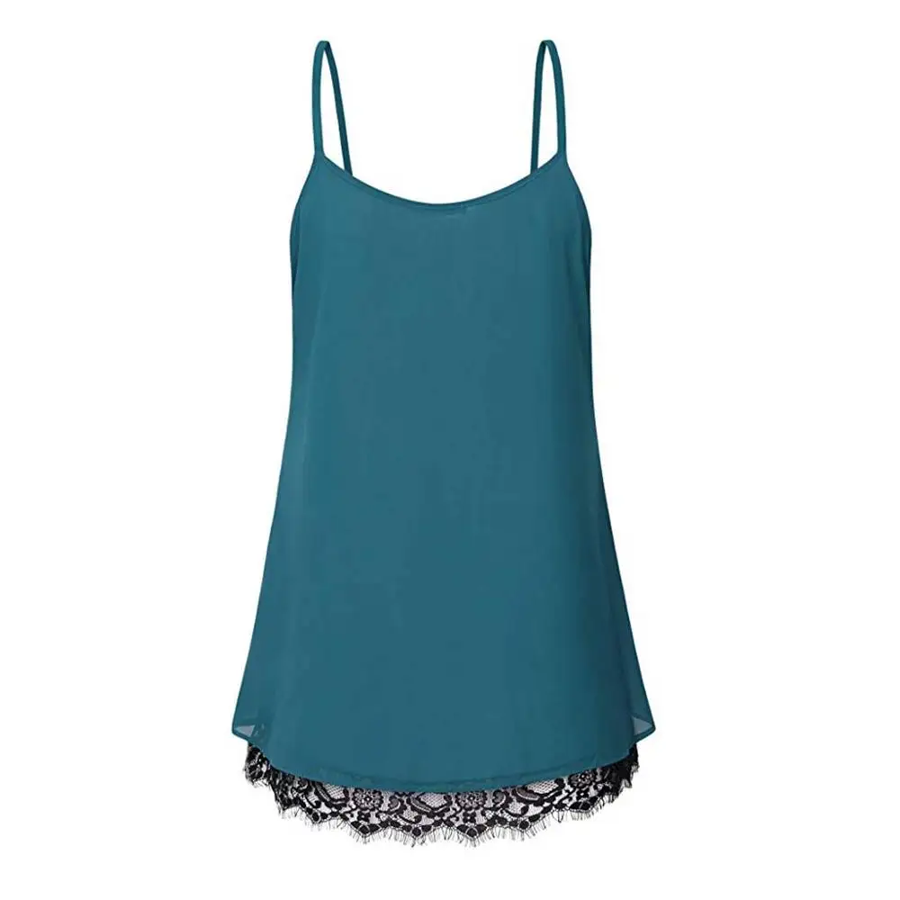 Hitmebox 2019 New Summer Spaghetti Straps Chiffon Tank Tops Solid Color Sleeveless Loose Camisole Pleated Lace Trimming Shirt
Hitmebox 2019 New Summer Spaghetti Straps Chiffon Tank Tops Solid Color Sleeveless Loose Camisole Pleated Lace Trimming Shirt