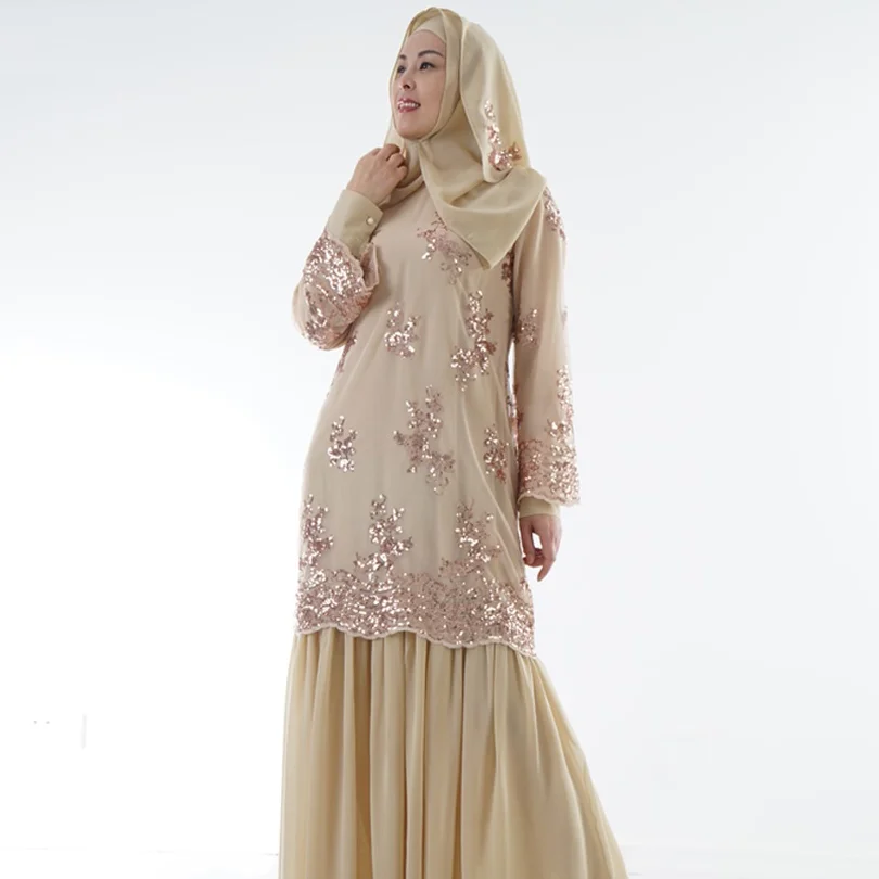 Модное платье с блестками и вышивкой мусульманское платье-Абая в мусульманская