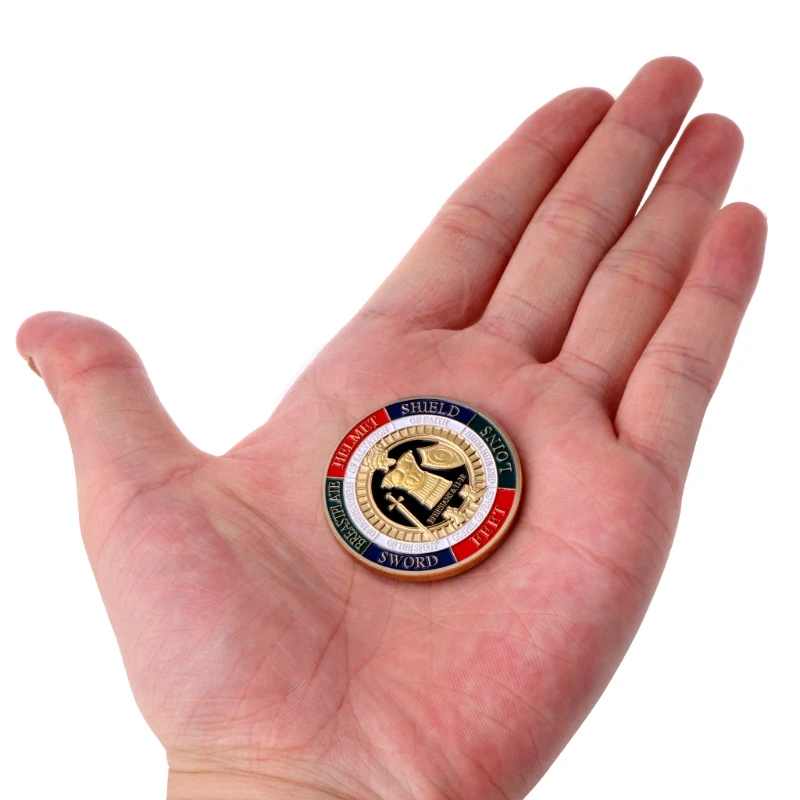 Lucky Coins Souvenir Gold Plated Put On The Whole Armor Of God Commemorative Challenge Coin Souvenir