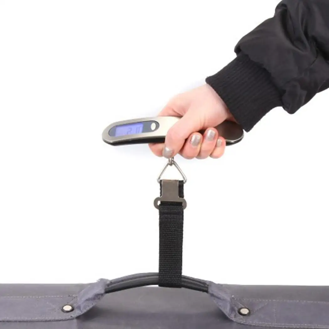 Portable 50Kg Stainless Steel Hand Luggage Scale Electronic 50kg/10g Kg g lbs oz Black | Инструменты