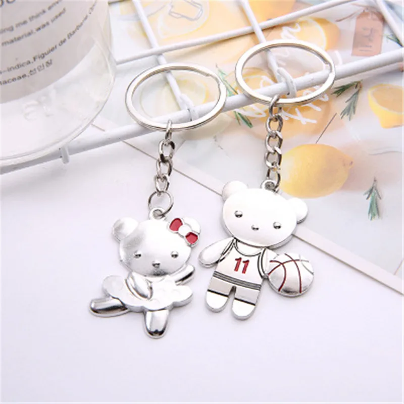 Fashion creative metal bear couple keychain mushroom double feet heart shaped couple key chain ring Valentine's Day gift
Fashion creative metal bear couple keychain mushroom double feet heart shaped couple key chain ring Valentine's Day gift