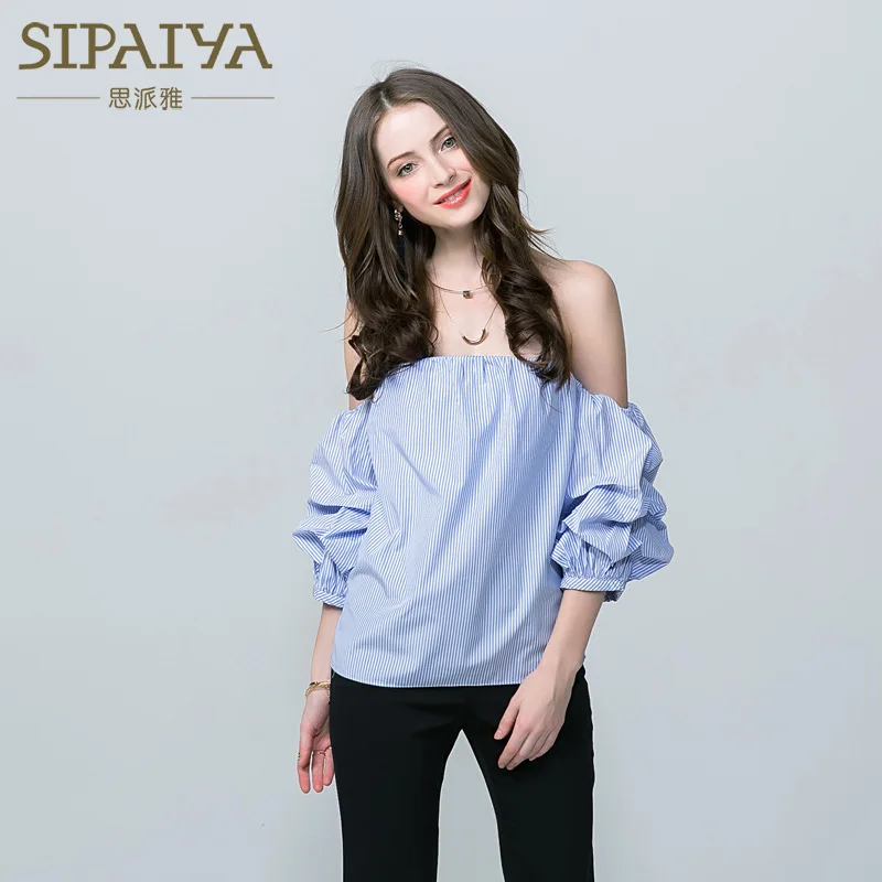 New summer edition sexy backless temperament word collar shirt loose off the shoulder joker stripe coat female
New summer edition sexy backless temperament word collar shirt loose off the shoulder joker stripe coat female