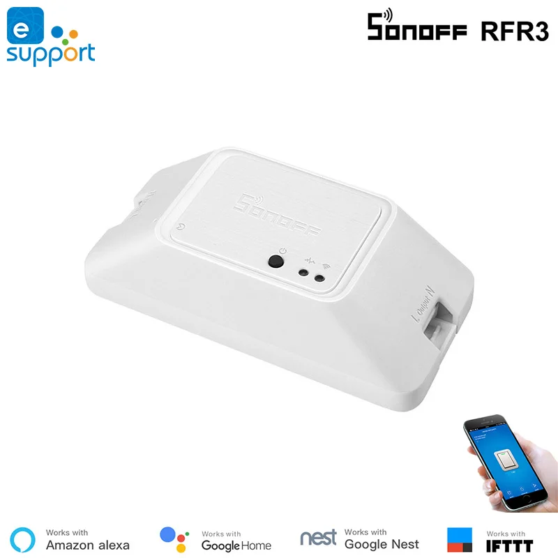 Новый Sonoff RF433 Wi-Fi выключатель 433 МГц Supoort Sonoff RF R3 Wi-Fi выключатель ДУ Alexa IFTTT Google Home совместимый RFR3
Новый Sonoff RF433 Wi-Fi выключатель 433 МГц Supoort Sonoff RF R3 Wi-Fi выключатель ДУ Alexa IFTTT Google Home совместимый RFR3