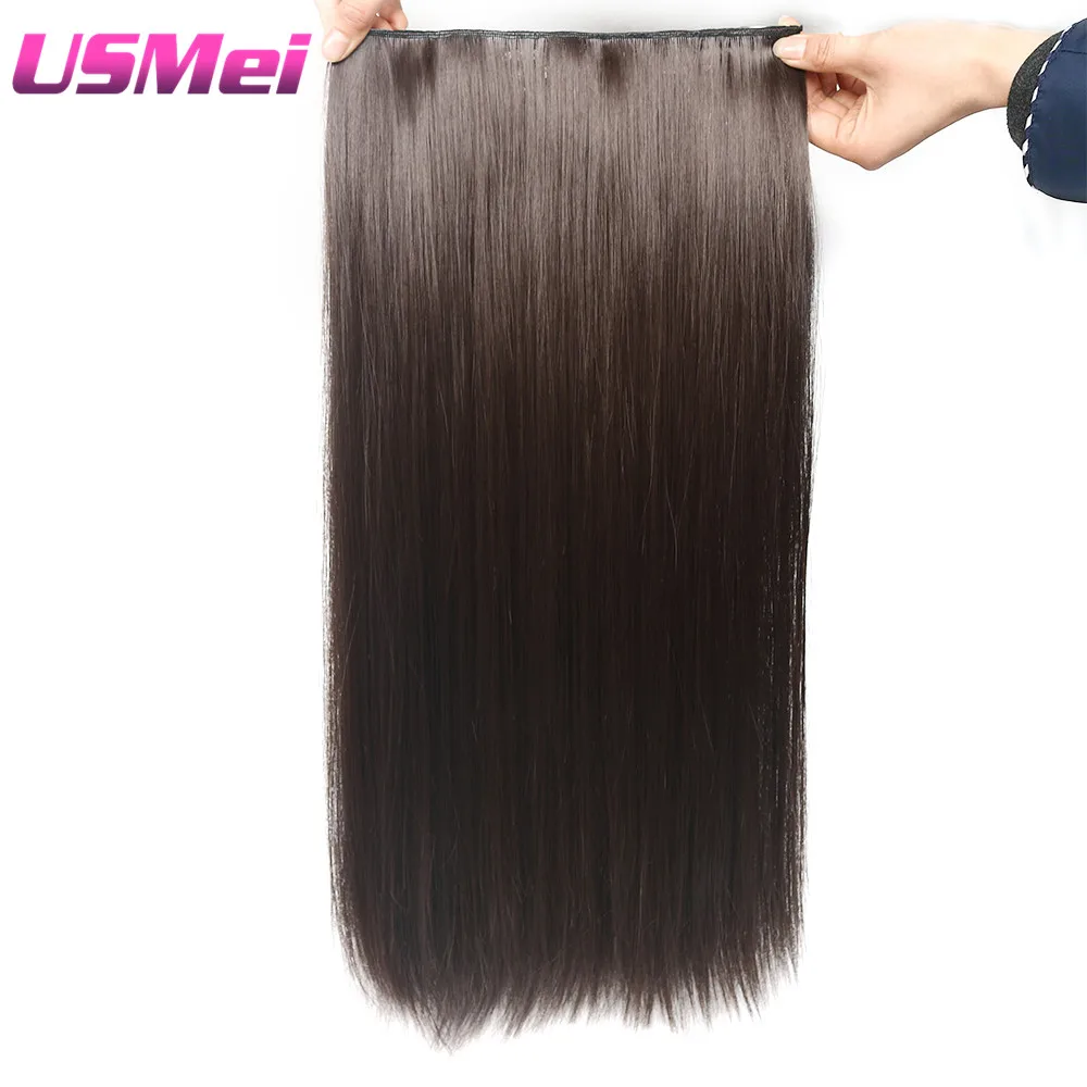 USMEI 5 clips/piece Natural Silky straight Hair Extention 24"inches 120g Clip in women pieces Long Fake synthetic Hair
USMEI 5 clips/piece Natural Silky straight Hair Extention 24"inches 120g Clip in women pieces Long Fake synthetic Hair