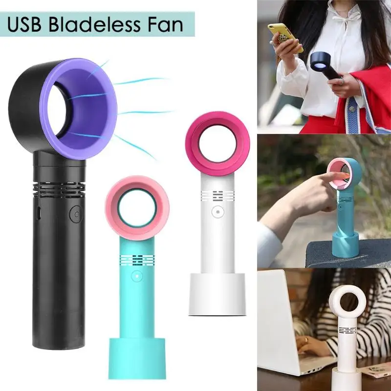 2019 Summer Mini Leafless Fan Handheld 3 Speed Adjustable USB Rechargeable Air Cooling | Бытовая техника