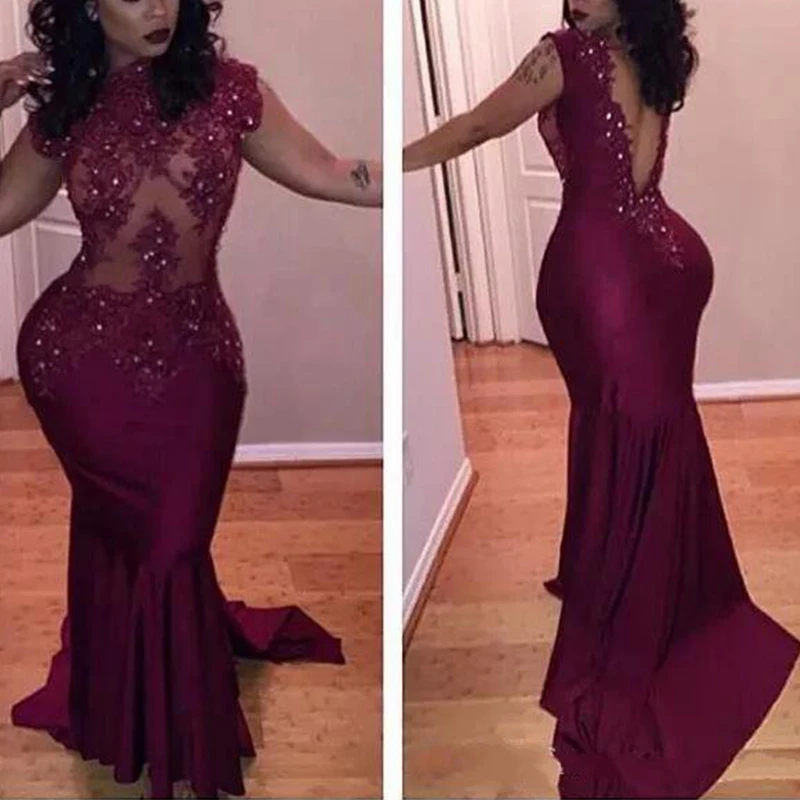 2021 Newest Lace Appliques Beaded Prom Dresses Formal Sexy Backless Mermaid Burgundy Long Evening Gowns Sweep Train
2021 Newest Lace Appliques Beaded Prom Dresses Formal Sexy Backless Mermaid Burgundy Long Evening Gowns Sweep Train