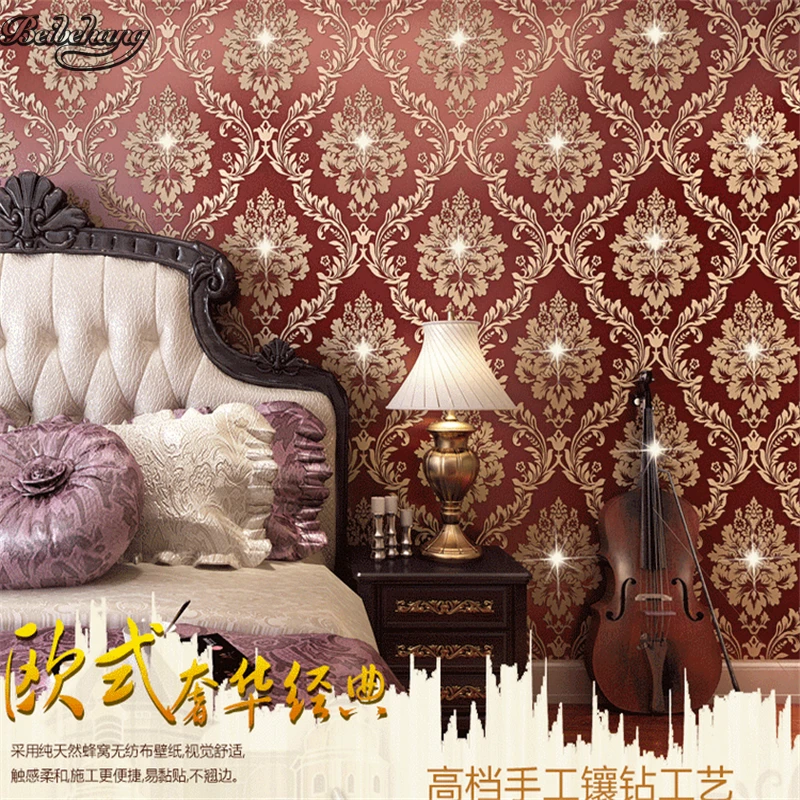 beibehang Wine red wallpaper European non - woven living room TV backdrop home decoration tooling diamond deep coffee wallpaper
beibehang Wine red wallpaper European non - woven living room TV backdrop home decoration tooling diamond deep coffee wallpaper