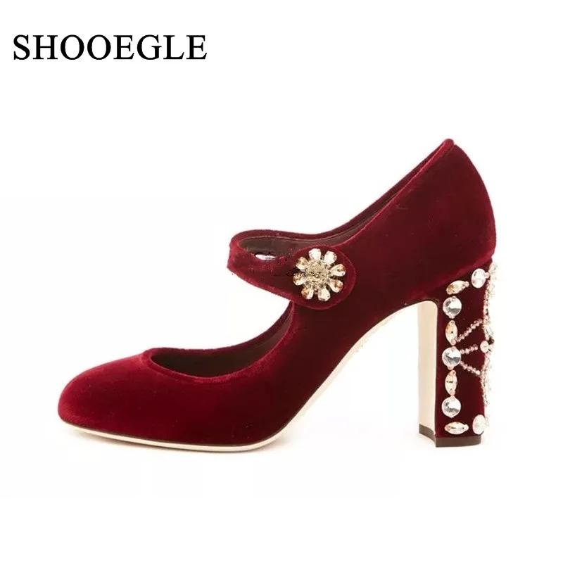 New Mary Jane Shoes Woman Red Wine Diamond Studded High Heels Women Velvet Ankle Strap Block Heels Elegant Party Wedding Shoes
New Mary Jane Shoes Woman Red Wine Diamond Studded High Heels Women Velvet Ankle Strap Block Heels Elegant Party Wedding Shoes