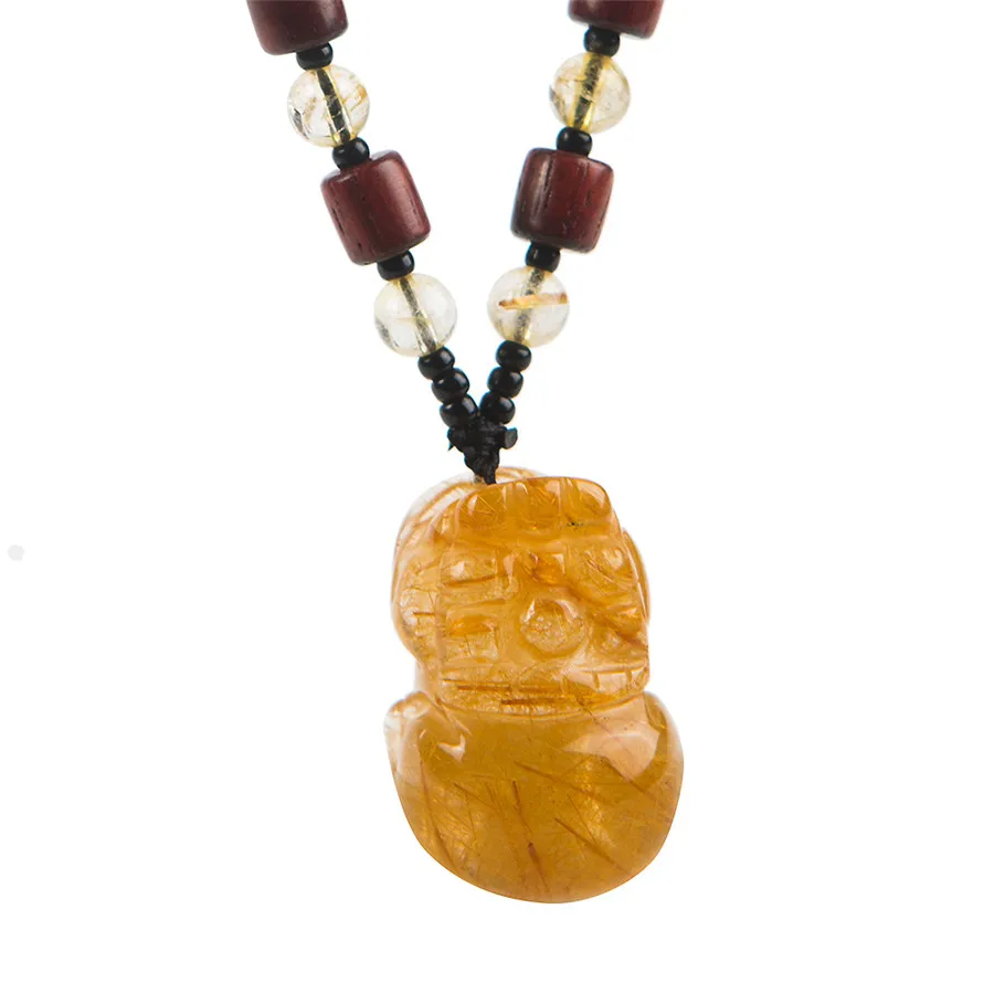 Genuine Brazil Titanium Gold Rutilated Quartz Pendant Powerful PiXiu Animal Shape Necklace Crystal Pendant 25*16*13mm
Genuine Brazil Titanium Gold Rutilated Quartz Pendant Powerful PiXiu Animal Shape Necklace Crystal Pendant 25*16*13mm