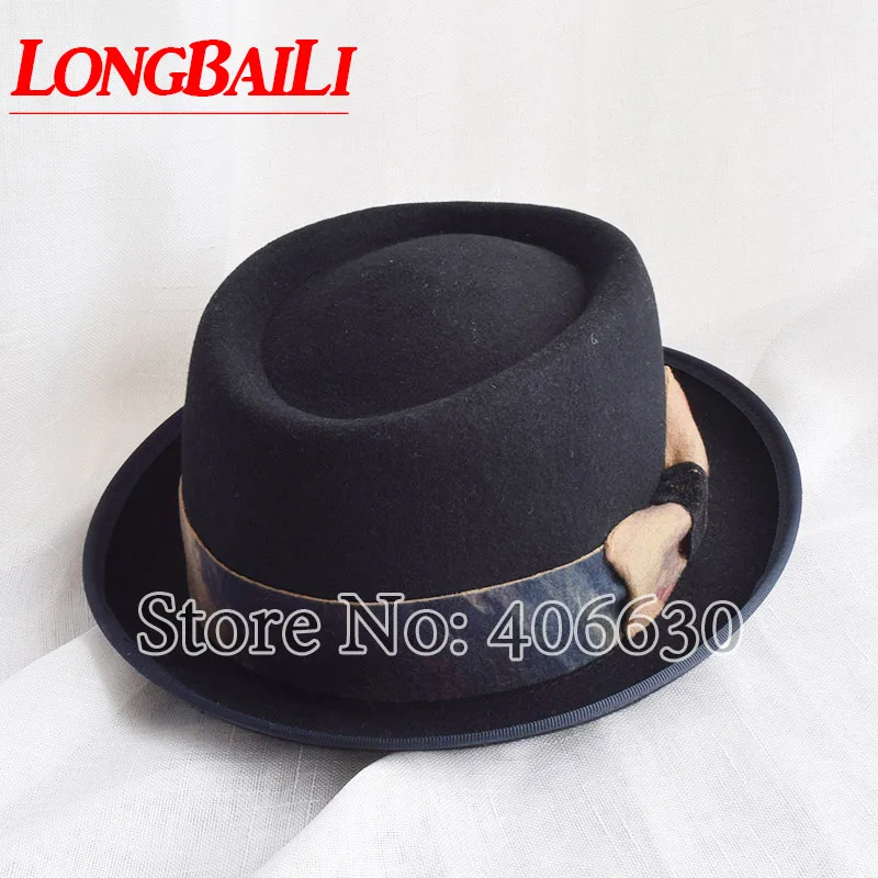 Winter Black Wool Felt Porkpie Hats For Men Chapeu Women Fedora Flat Top Caps Free Shipping BMDW028
Winter Black Wool Felt Porkpie Hats For Men Chapeu Women Fedora Flat Top Caps Free Shipping BMDW028