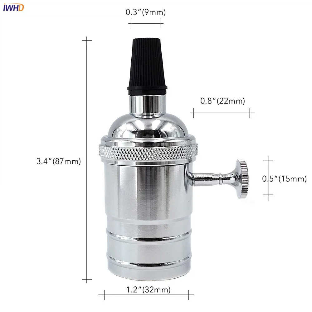 IWHD Duy Portalamparas Vintage E27 Lamp Holder Socket 110-220V Edison Retro Lampholder Fitting E27 Bulb Socket Holder CE UL
IWHD Duy Portalamparas Vintage E27 Lamp Holder Socket 110-220V Edison Retro Lampholder Fitting E27 Bulb Socket Holder CE UL