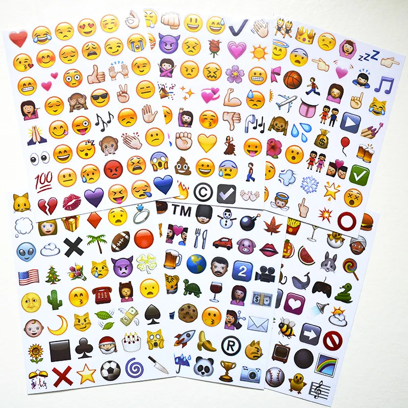 Детские 6 листов/набор IOS no-duplicate/face/QQ новые наклейки Emoji (48 Die Cut) наклейка для