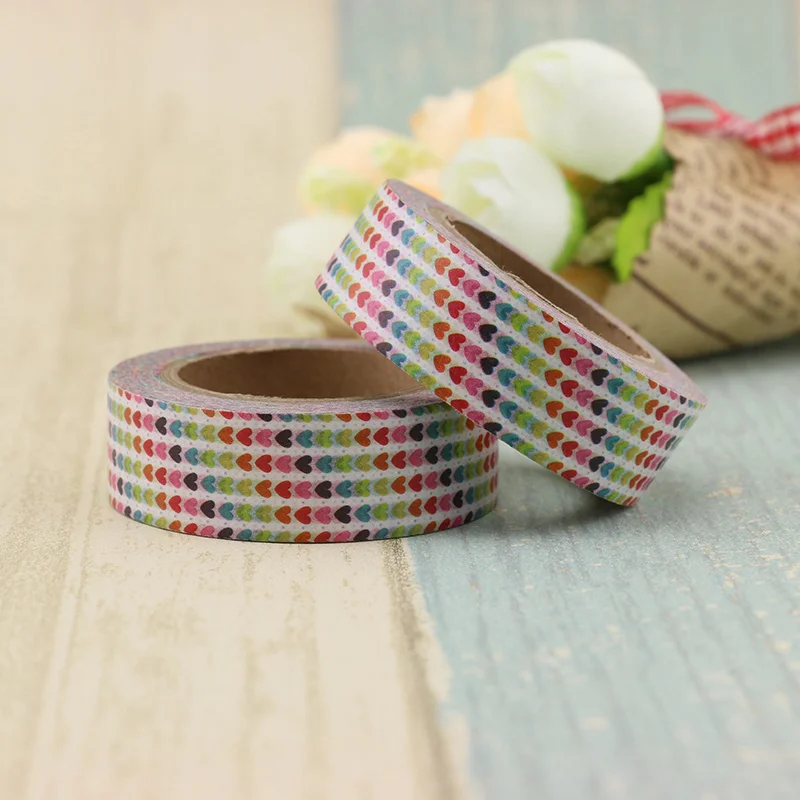 1 roll colorful Washi Tape Heart Japanese 1.5*10meter Kawaii Scrapbooking Tape Christmas Photo Album Diy Decorative Tapes
1 roll colorful Washi Tape Heart Japanese 1.5*10meter Kawaii Scrapbooking Tape Christmas Photo Album Diy Decorative Tapes