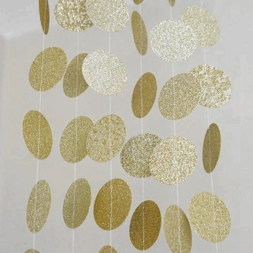 Sparkly Gold Circle Garland Glittery Circle Confetti Garland for Baby Shower Birthday Wedding Party Decorations
Sparkly Gold Circle Garland Glittery Circle Confetti Garland for Baby Shower Birthday Wedding Party Decorations