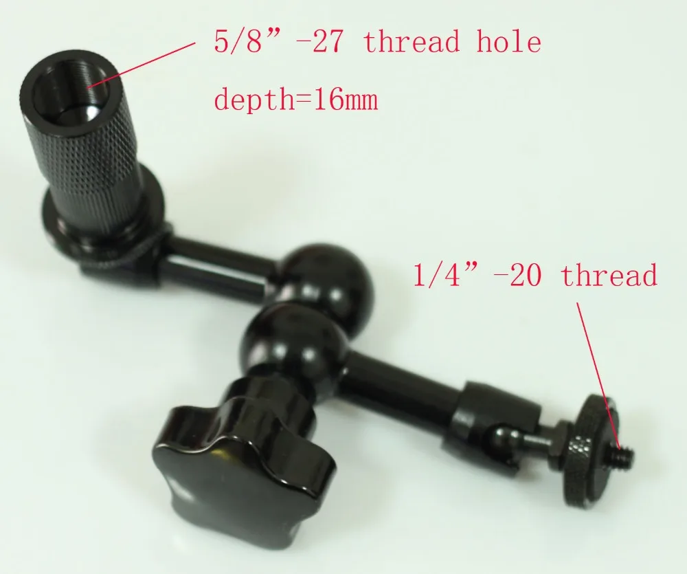 5/8"-27 Female to 1/4" 20 male adaptor with Magic Arm for Mic stand to camera tripod
5/8"-27 Female to 1/4" 20 male adaptor with Magic Arm for Mic stand to camera tripod