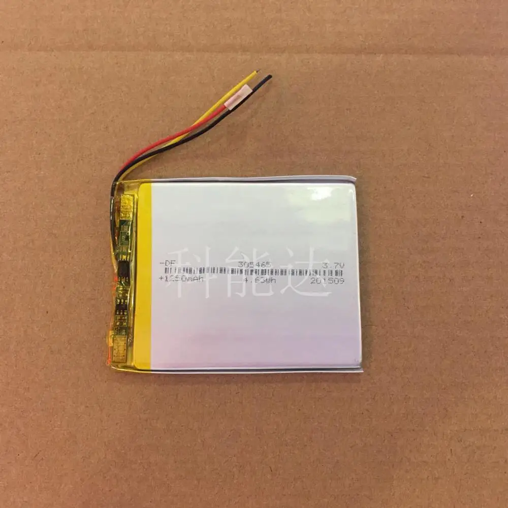 3,7 V полимерная литиевая батарея 305465P/305565 1250MAH MP4 MP5 GPS навигация и другие продукты
3,7 V полимерная литиевая батарея 305465P/305565 1250MAH MP4 MP5 GPS навигация и другие продукты