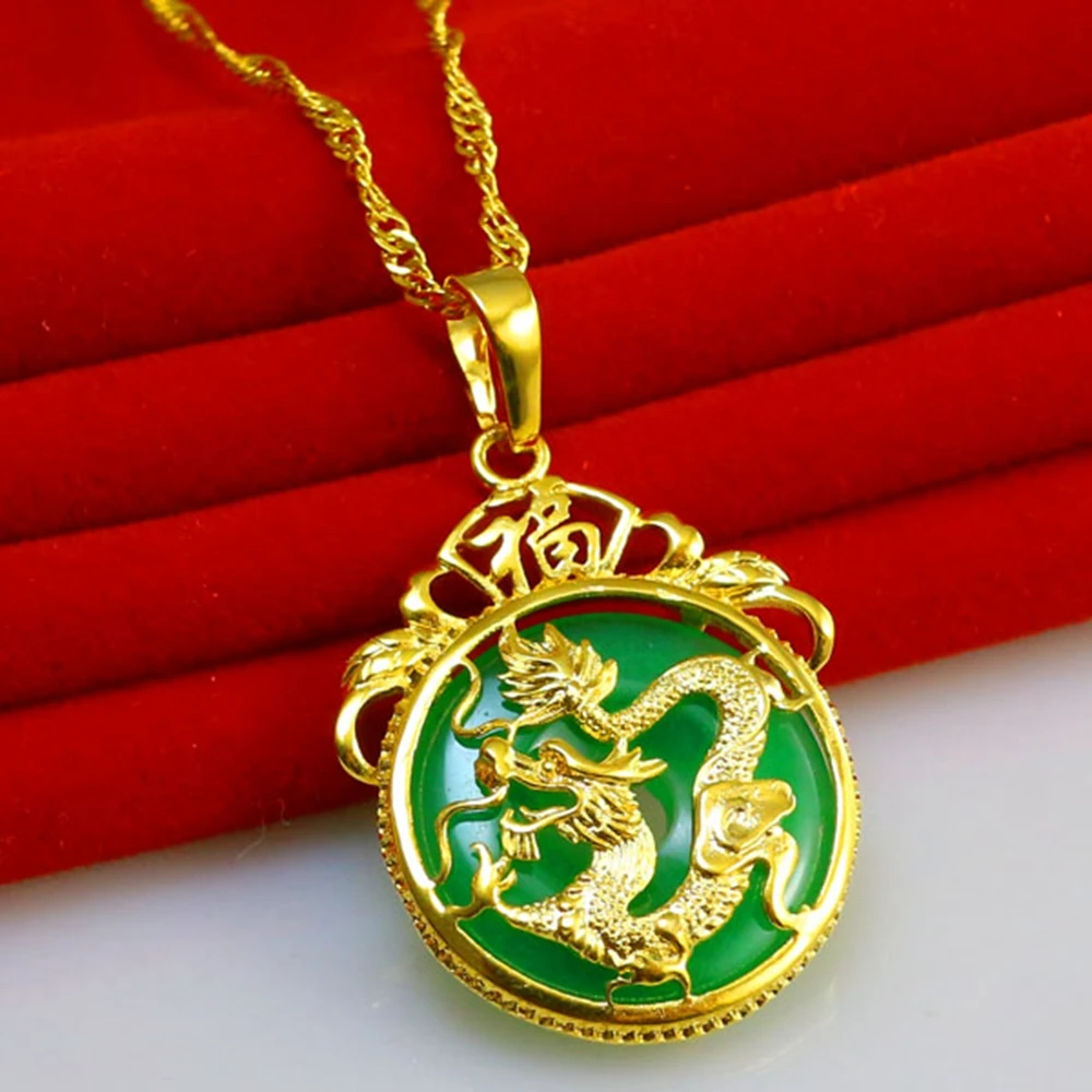 Dragon Pattern Pendant Chain Yellow Gold Filled Women Men Circle Pendant Necklace Gift
Dragon Pattern Pendant Chain Yellow Gold Filled Women Men Circle Pendant Necklace Gift