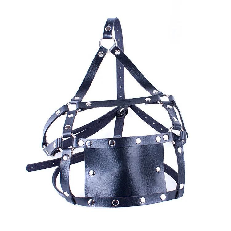 Leather Head Face Mask Muzzle BDSM Restraint Bondage Gag Harness Strap Party Cosplay Role Play Costume |