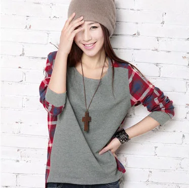 European Student Autumn And Winter New Pattern Easy Joint Lattice T-shirt Jacket Long Sleeve 1816
European Student Autumn And Winter New Pattern Easy Joint Lattice T-shirt Jacket Long Sleeve 1816