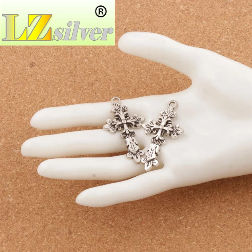 

3D Flower Knot Infinity Cross Charm Beads 25x47.5mm 60pcs zinc alloy Pendants Fashion DIY Jewelry L442