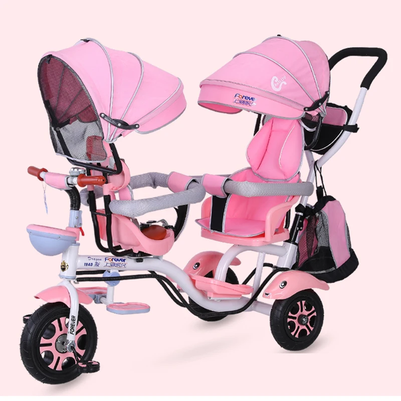 

Детская коляска 4 в 1 с двойным сиденьем, трехколесный велосипед, зонт-тележка для путешествий, Carriage1-6Y