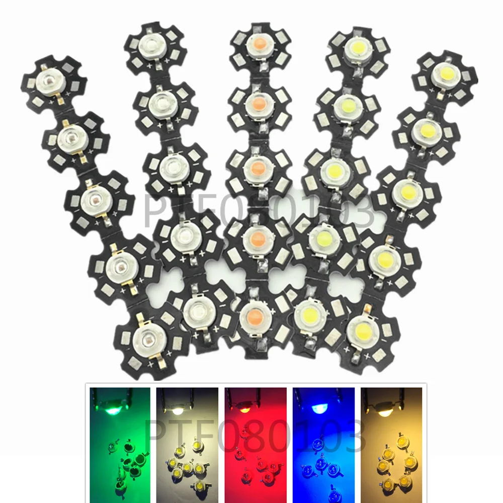 50pcs High Power 1W 3W Cool / Warm White 3500K 6500K 15000K Red Green UV LED Bulb Chip Crystal Diodes Light With 20mm AL Star
50pcs High Power 1W 3W Cool / Warm White 3500K 6500K 15000K Red Green UV LED Bulb Chip Crystal Diodes Light With 20mm AL Star