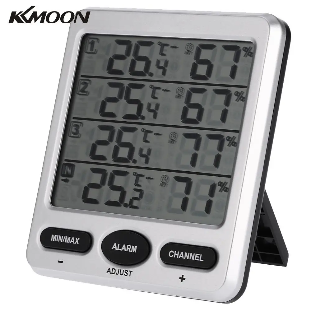 LCD Digital 433MHz Wireless 8-Channel Indoor/Outdoor Thermo-hygrometer with Three Remote Sensors Thermometer Hygrometer
LCD Digital 433MHz Wireless 8-Channel Indoor/Outdoor Thermo-hygrometer with Three Remote Sensors Thermometer Hygrometer