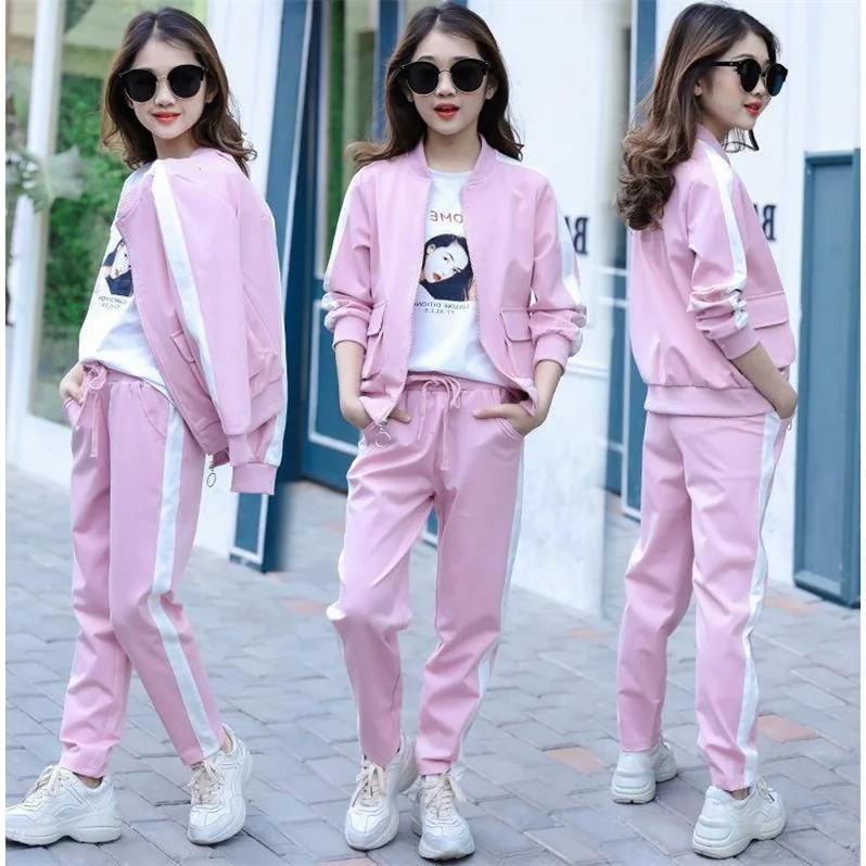 Kids Girls Clothes Set Striped Jacket +Letter Print Tee +Pants Children Sports 2pcs Sets Children Streetwear Suit Girls Clothes
Kids Girls Clothes Set Striped Jacket +Letter Print Tee +Pants Children Sports 2pcs Sets Children Streetwear Suit Girls Clothes