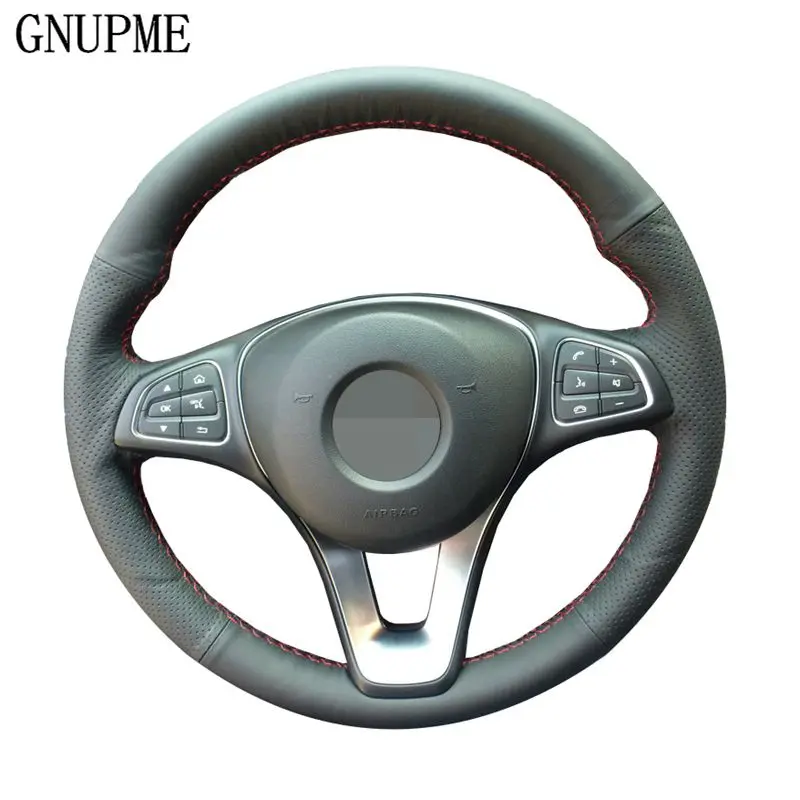 GNUPME Hand-stitched Black Genuine Leather Steering Wheel Cover for Benz GLK300 C200 2005-2017 Car Special Steering Wheel Covers
GNUPME Hand-stitched Black Genuine Leather Steering Wheel Cover for Benz GLK300 C200 2005-2017 Car Special Steering Wheel Covers