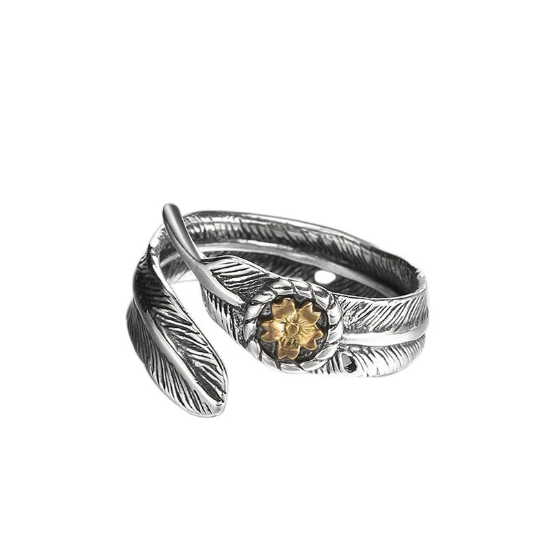 Goro's Ring 100% 925 sterling silver Creative Cherry Blossoms Feather Adjustable Ring Christmas gift jewelry F14
Goro's Ring 100% 925 sterling silver Creative Cherry Blossoms Feather Adjustable Ring Christmas gift jewelry F14