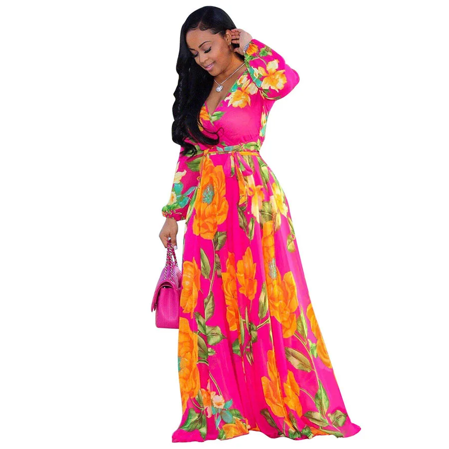 2019 summer new dress bohemian chiffon print long-sleeved V-neck dress large size S-XXL-5XL dress
2019 summer new dress bohemian chiffon print long-sleeved V-neck dress large size S-XXL-5XL dress