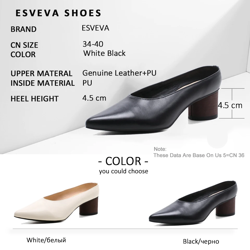 ESVEVA 2018 PU Women Pumps Slip on Novelty Med Heels Spring and Autumn Pointed Toe Square Heels Shoes for Women Size 34-40
ESVEVA 2018 PU Women Pumps Slip on Novelty Med Heels Spring and Autumn Pointed Toe Square Heels Shoes for Women Size 34-40