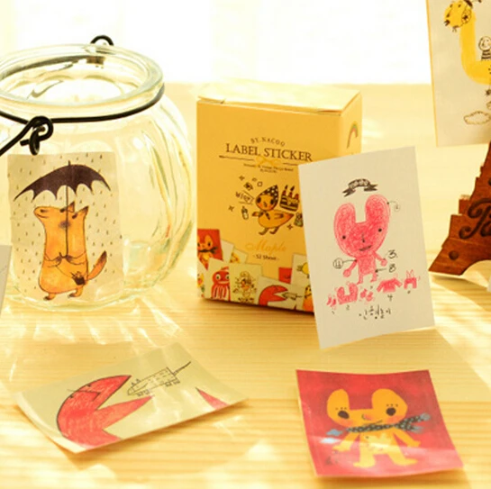 3 pack/lot Funny Cartoon decoration label sticker scrapbooking tools stationery school supplies(tt-4682)