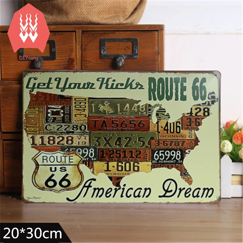 Ретро металлический художественный Постер "получите свои пики route 66"