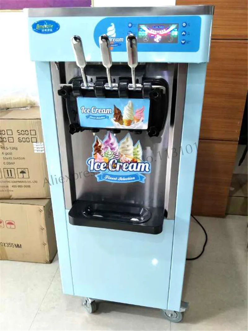Коммерческая Машина Для Мороженого Вертикальная мягкая подача мороженого