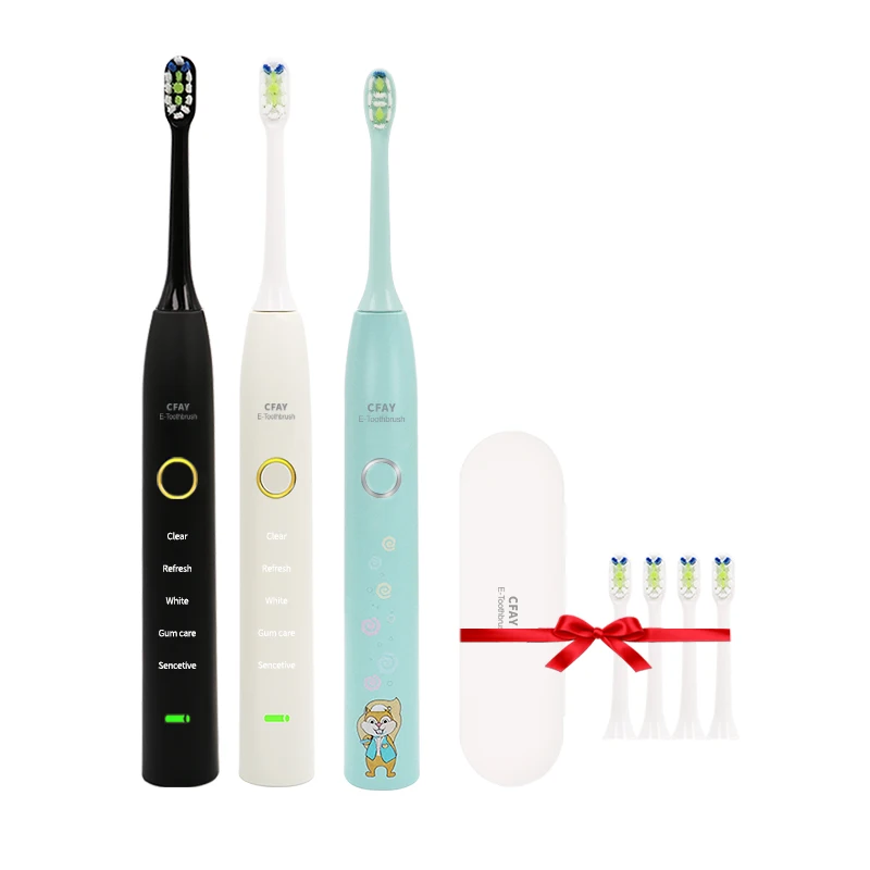 CFAY 3Pieces Adult Sonic Electric Toothbrush Timer Brush USB Rechargeable Electric Tooth Brushes with 4pcs Replacement Heads
CFAY 3Pieces Adult Sonic Electric Toothbrush Timer Brush USB Rechargeable Electric Tooth Brushes with 4pcs Replacement Heads