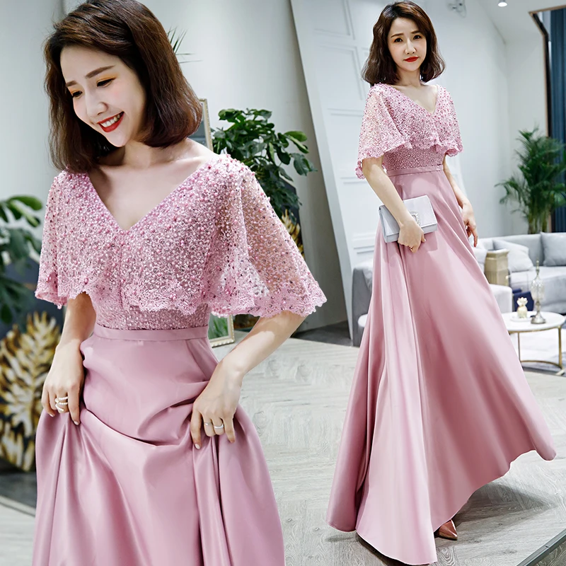 Pink Evening Dress Ho Style Beading Sequined Top High Sexy For Women Tulle Sweep Train Short Sleeve Prom Gown suknia wieczorowa
Pink Evening Dress Ho Style Beading Sequined Top High Sexy For Women Tulle Sweep Train Short Sleeve Prom Gown suknia wieczorowa